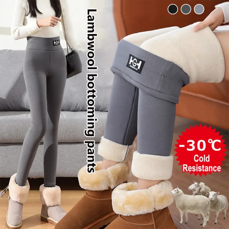 Slim fit fleece leggings for women, thick and warm winter ankle trousers, soft and elastic, comfortable, fashionable pants, for everyday