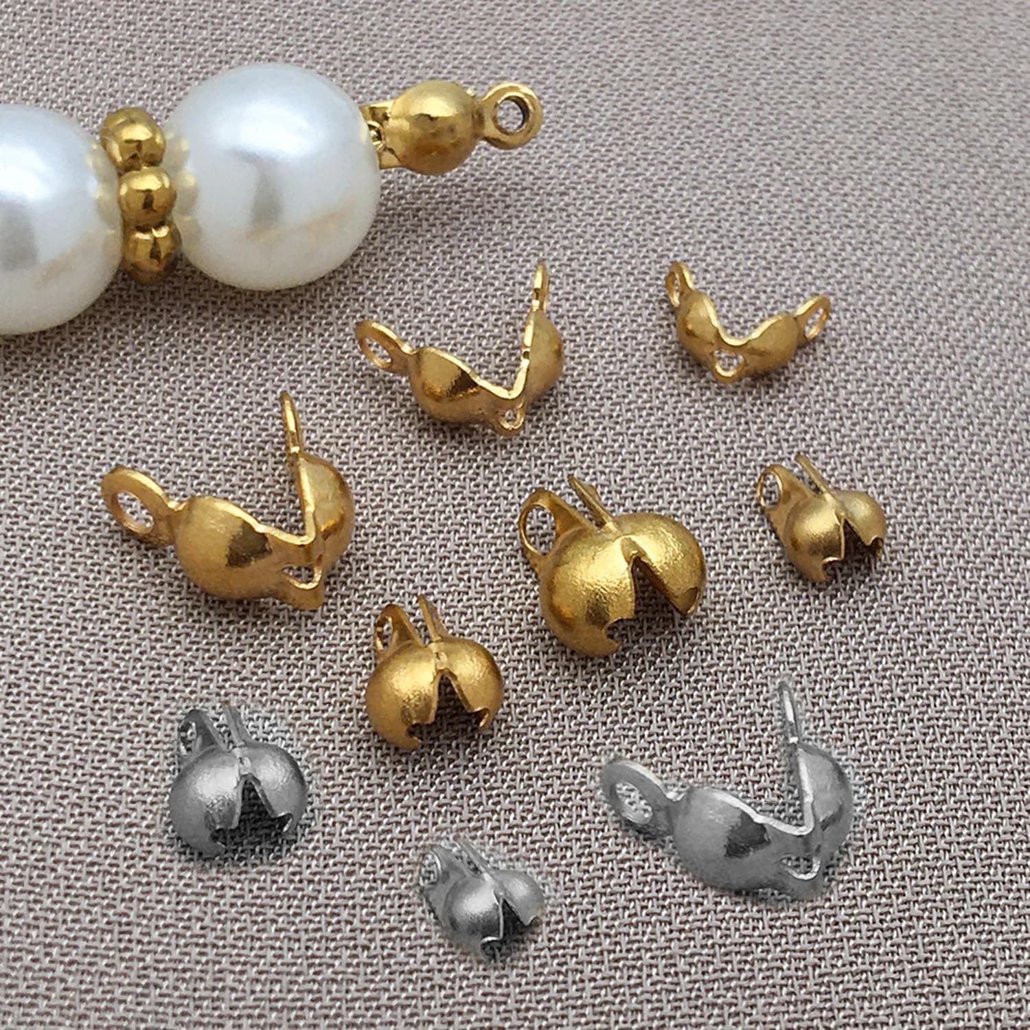 20 pz/lotto Terminali per Bracciali in Acciaio Inossidabile da 5/6/8mm, Connettori a Punta per Collane Fai da Te, Orecchini e Accessori per la Creazione di Gioielli