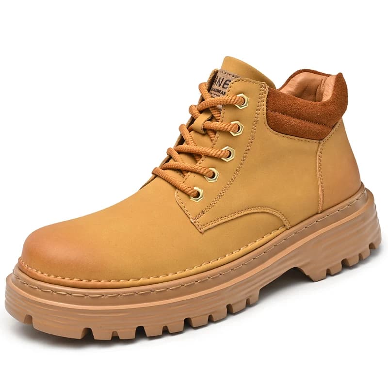 VIPOL 2025 Stivali gialli di nuovo stile stivali da trekking da uomo all'aperto scarpe da lavoro durevoli in stile britannico con altezza alta e altezza alta