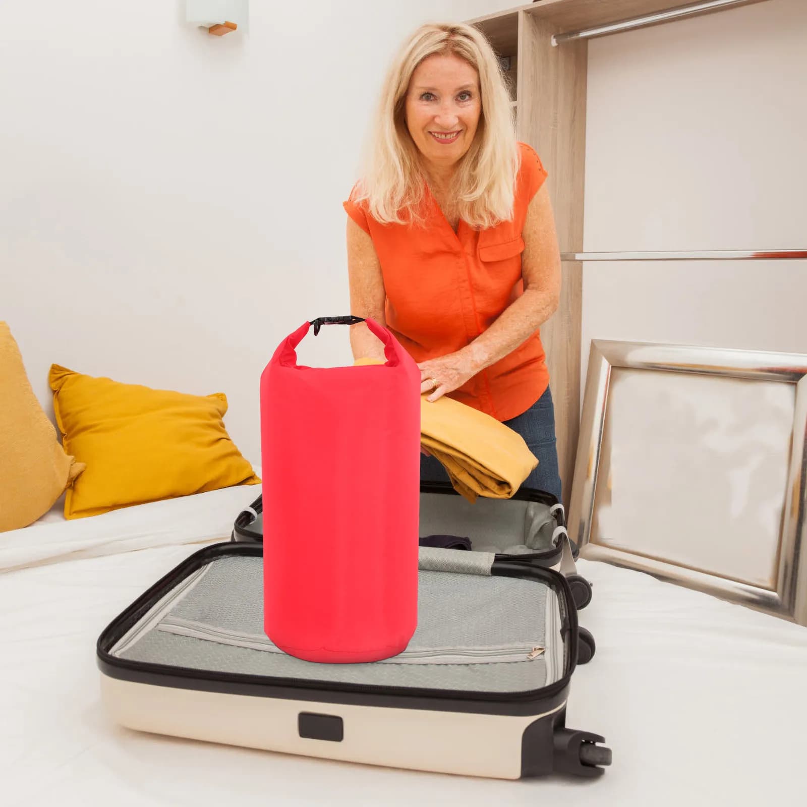 Sacca Impermeabile a Compressione 15L Leggera con Cuciture Rinforzate per Canoa Kayak Rafting Avventure all'Aperto