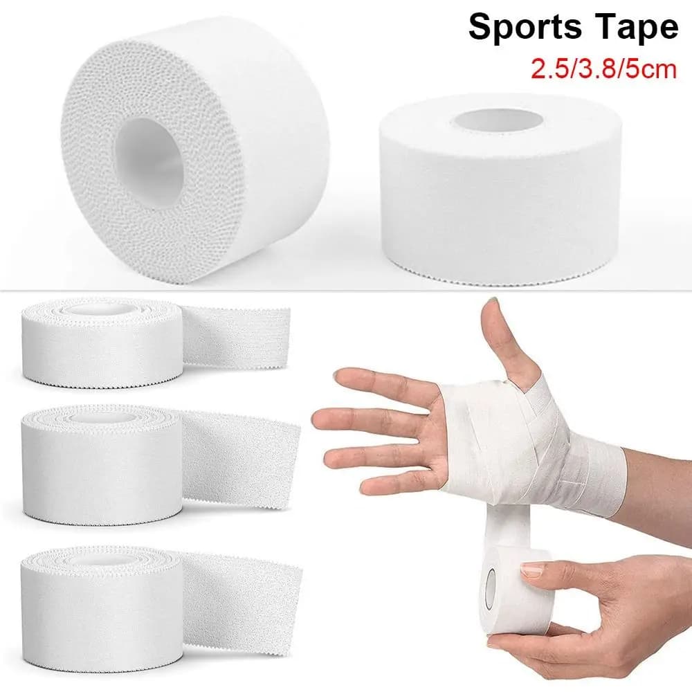 1 Rotolo di Nastro Adesivo Sportivo Impermeabile in Cotone Bianco per Boxe, Supporto e Cura Sportiva, Benda Elastica per Fisioterapia Muscolare