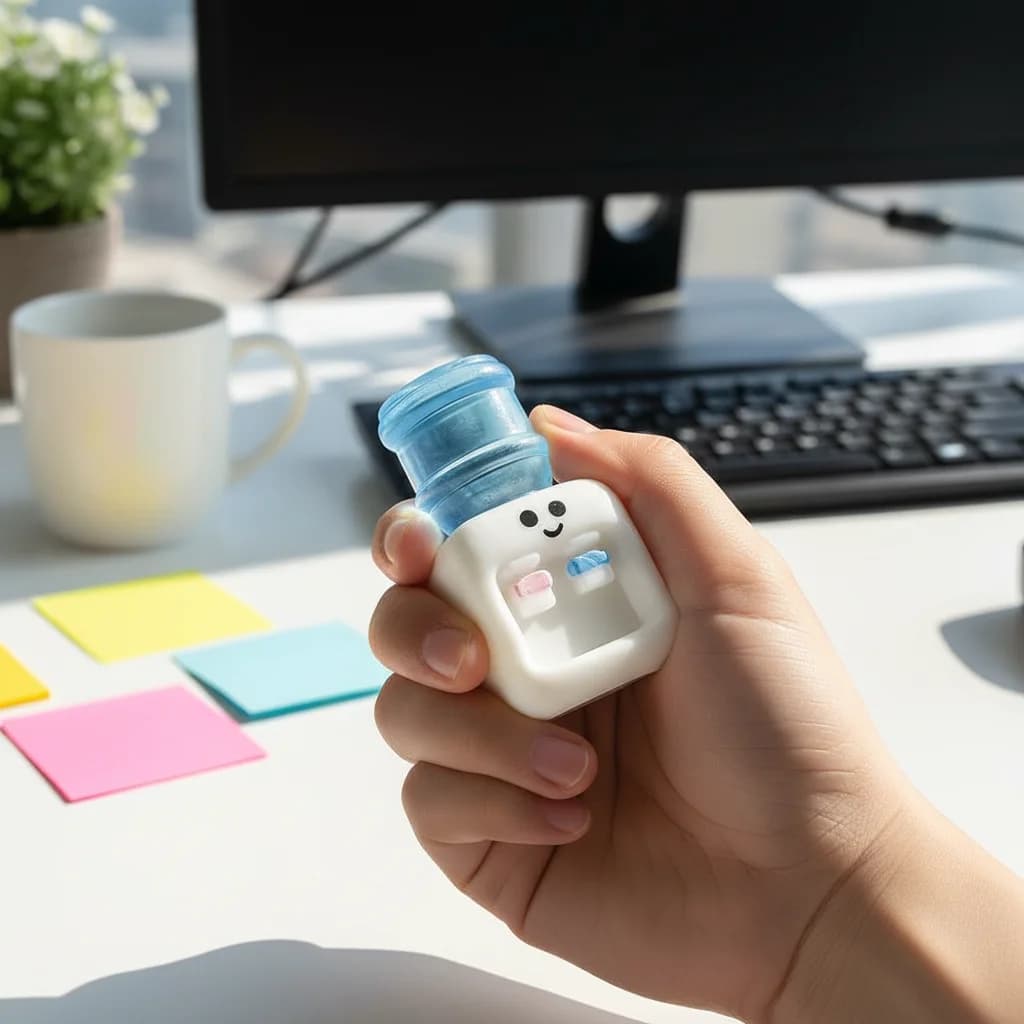 Mini dispenser d'acqua creativo, giocattolo antistress morbido in silicone con espressioni simpatiche, per bambini e adulti.