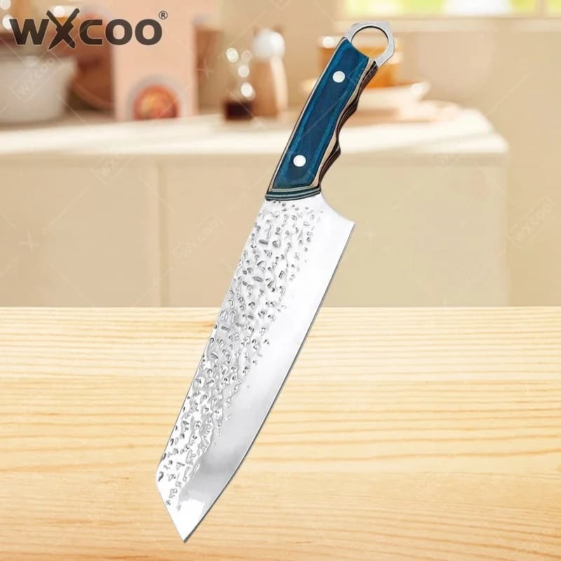 WXCOO Forged Handicraft Knife, Stainless Steel Chef Knives, Meat Knife, BBQ Kitchen Knife, Fruit Bone Knife, Butcher's Knife for Cooking