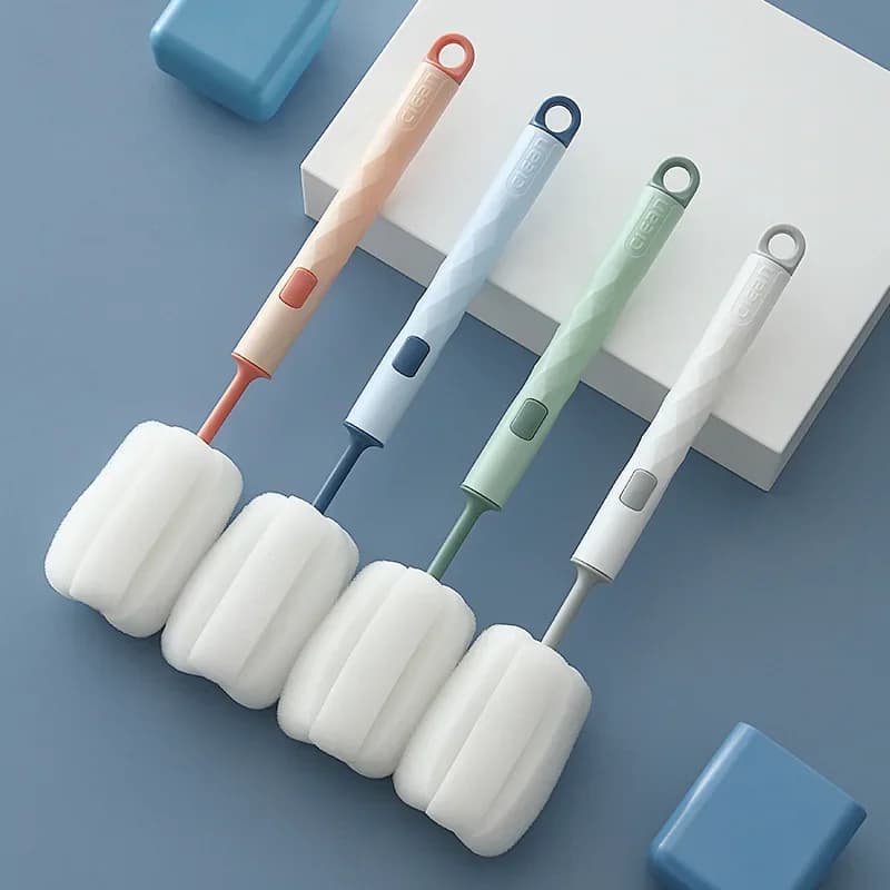 Set di spazzole per la pulizia spazzola per bottiglie in Silicone a testa morbida portatile rotazione di 360 gradi tazza per ciuccio per bambini capezzolo irrigazione per uso alimentare