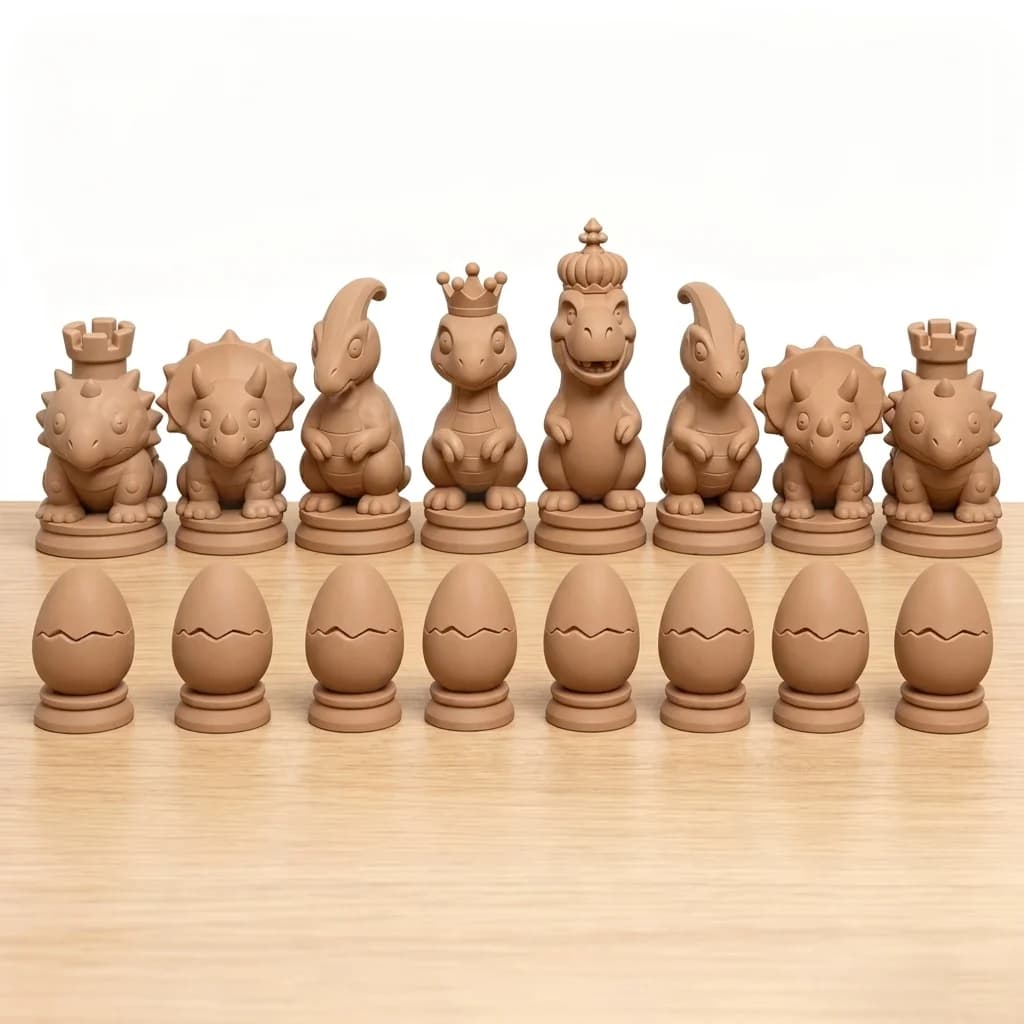 16 Pcs Dinosaur Egg Chess Set Fun Puzzle Chess Game