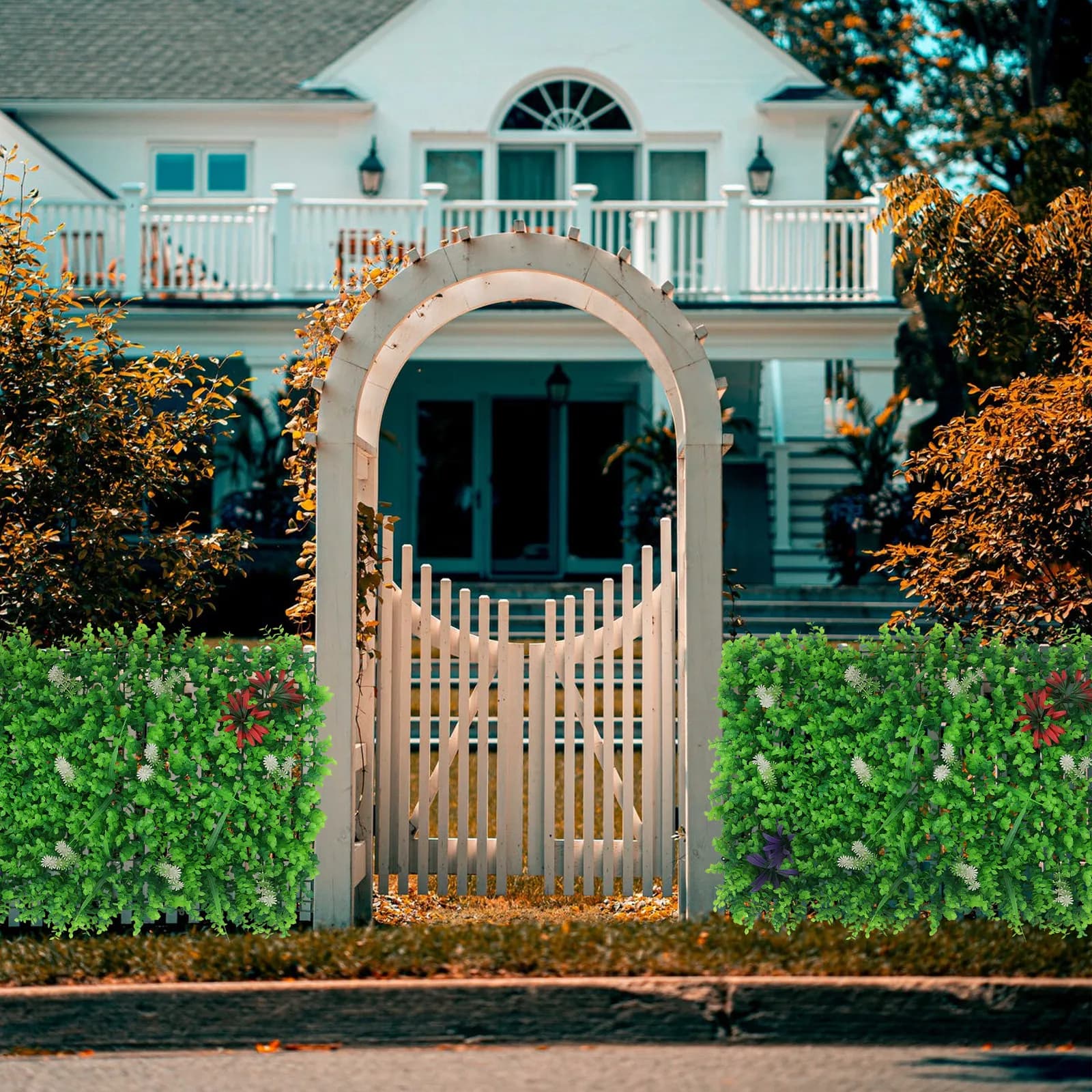 Pannello Decorativo in Erba Artificiale Premium per Interni ed Esterni, Sfondo Verde Simulato per Giardino e Casa