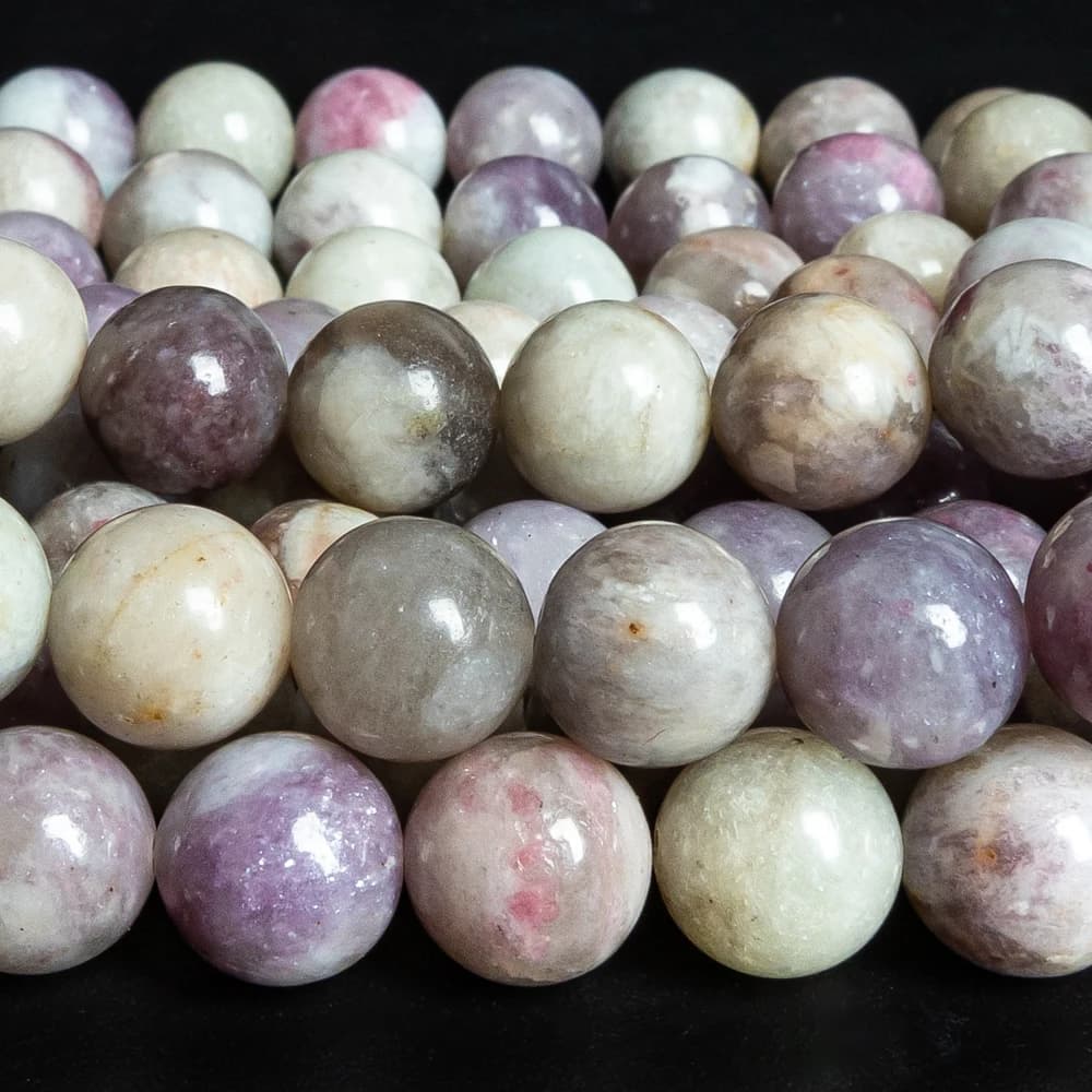 Perle di tormalina rosa cinese naturale da 15 '' 4/6/8/10mm Perline lisce rotonde per la creazione di gioielli Accessori per braccialetti fai da te