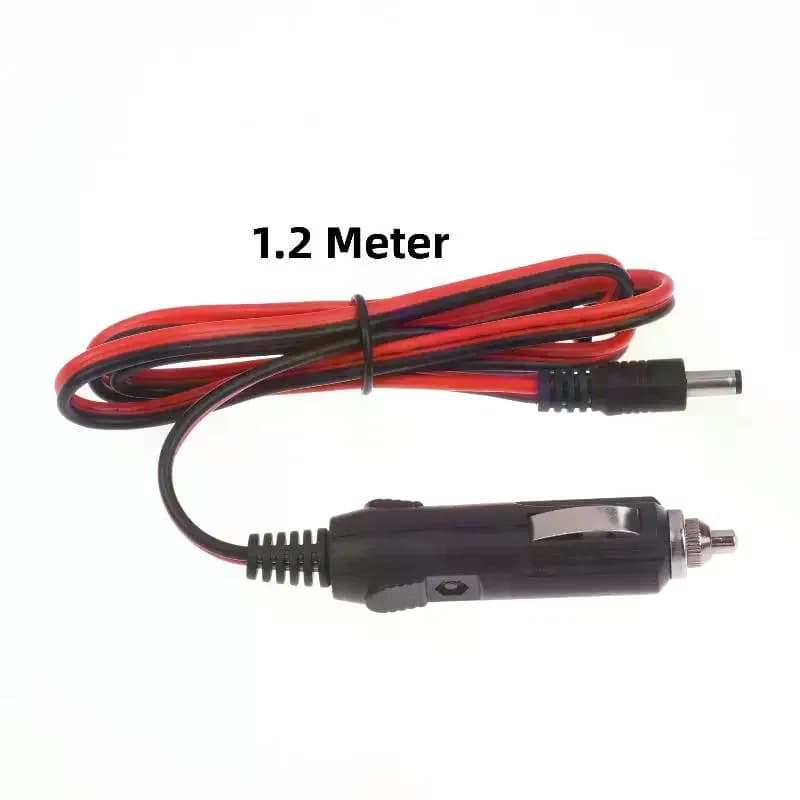 Cavo di Alimentazione per Auto 1,2 Metri DC5525 Universale 12V 5A con Connettore Maschio per Accendisigari e Luce LED