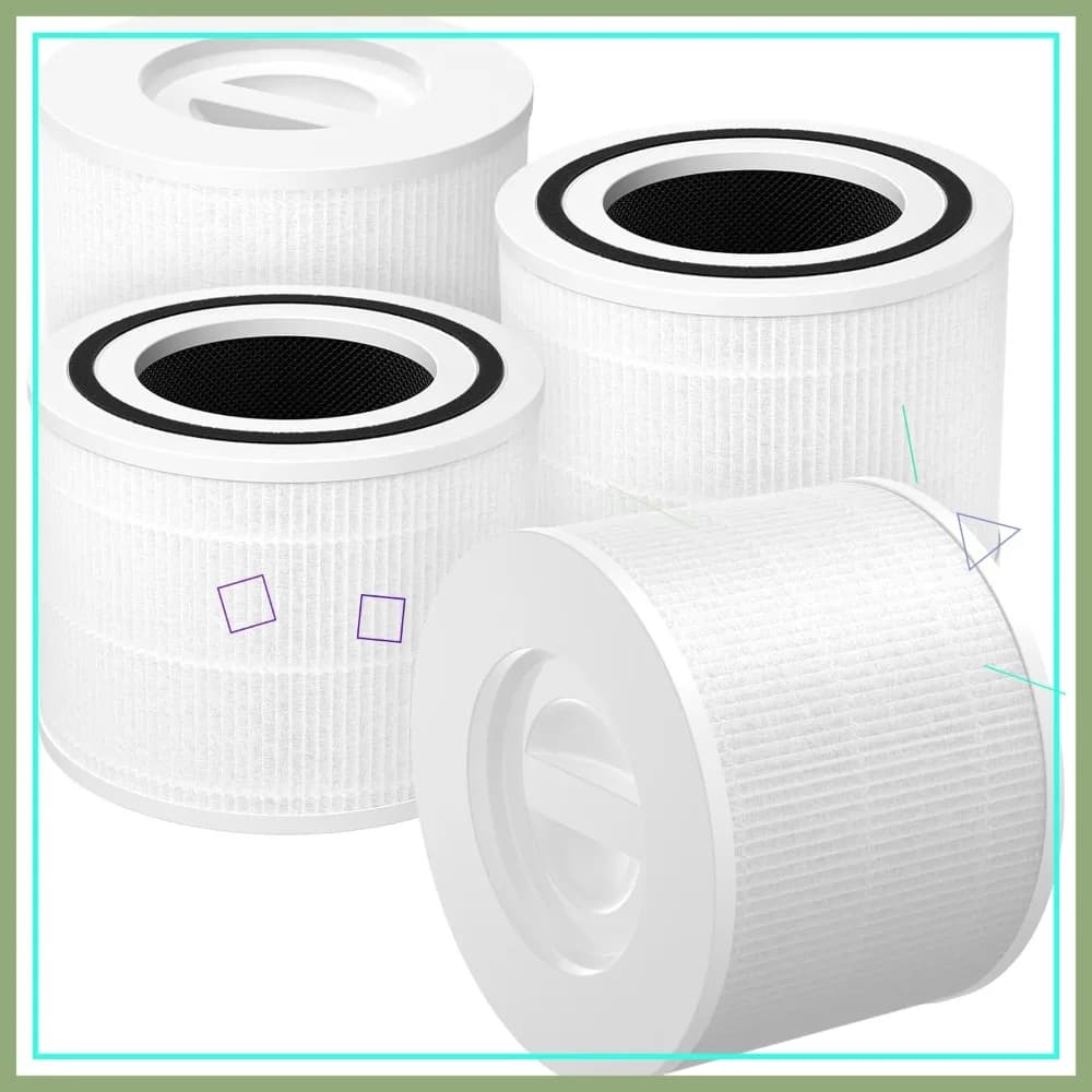 Confezione da 4 filtri di ricambio per purificatore d'aria Core P350 e Core 300, filtro HEPA 3 in 1, parte # Core P350-RF