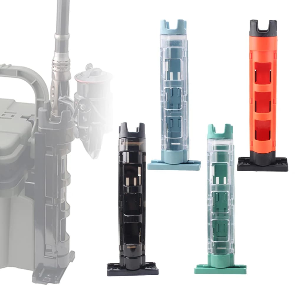 Supporto per Canna da Pesca in Plastica per Scatola da Pesca, Supporto Rimovibile per Esposizione Canna, Design a Scatto Regolabile e Portatile, Accessori per Esterni