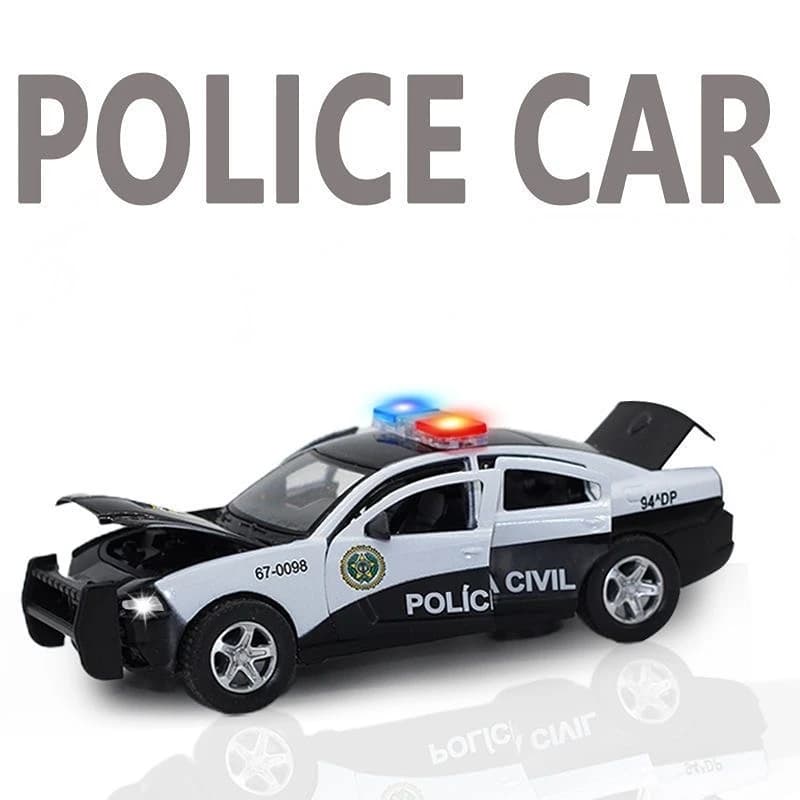 1:32 Alloy Charger Police Cars Model Diecasts & Toy Vehicles Simulation Sound And Light Pull Back Collection Toys Kids Gift