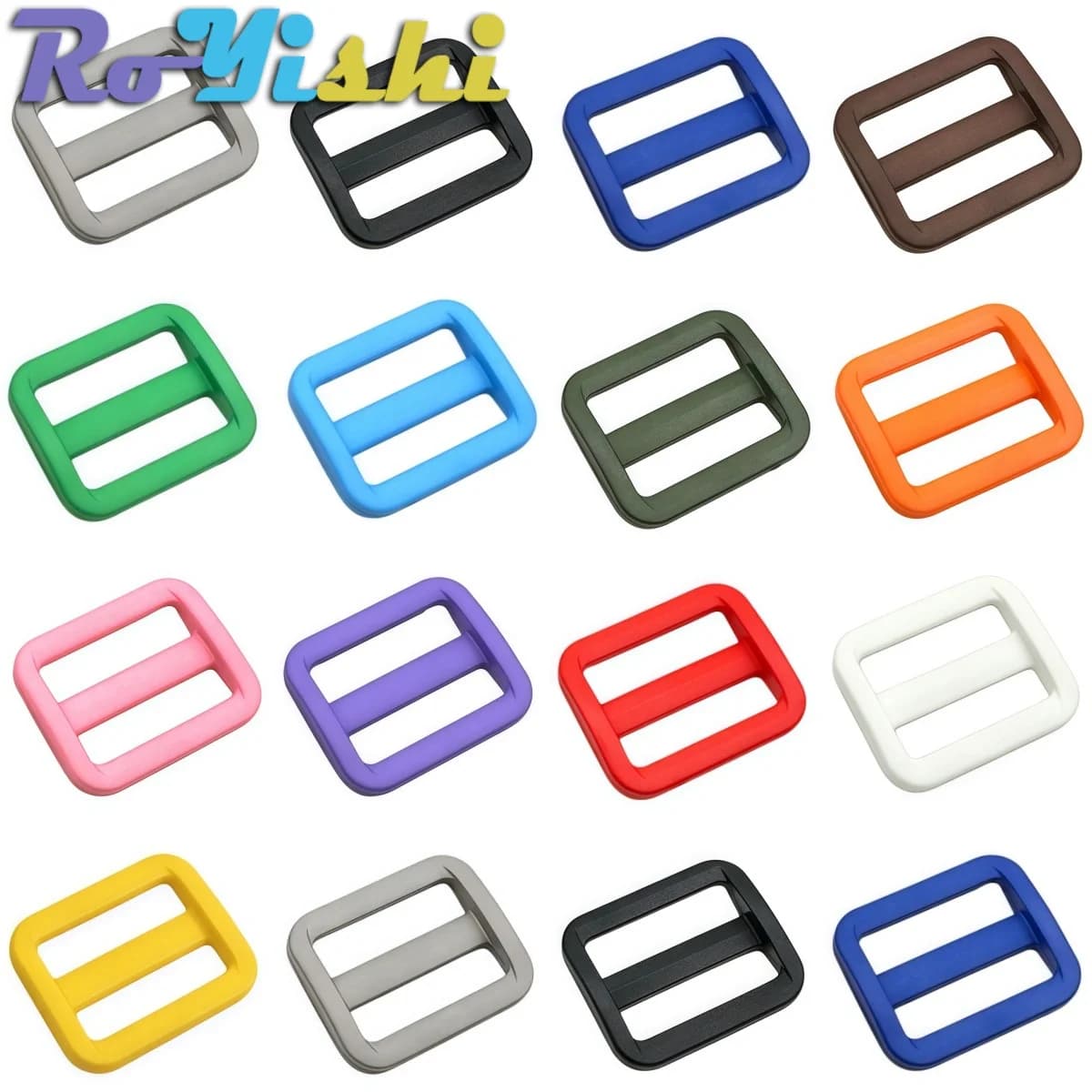 12 Pcs/Pack 1"(25mm)Colorful Triglides Adjust Buckle For Dog Collar Harness Backpack Strap
