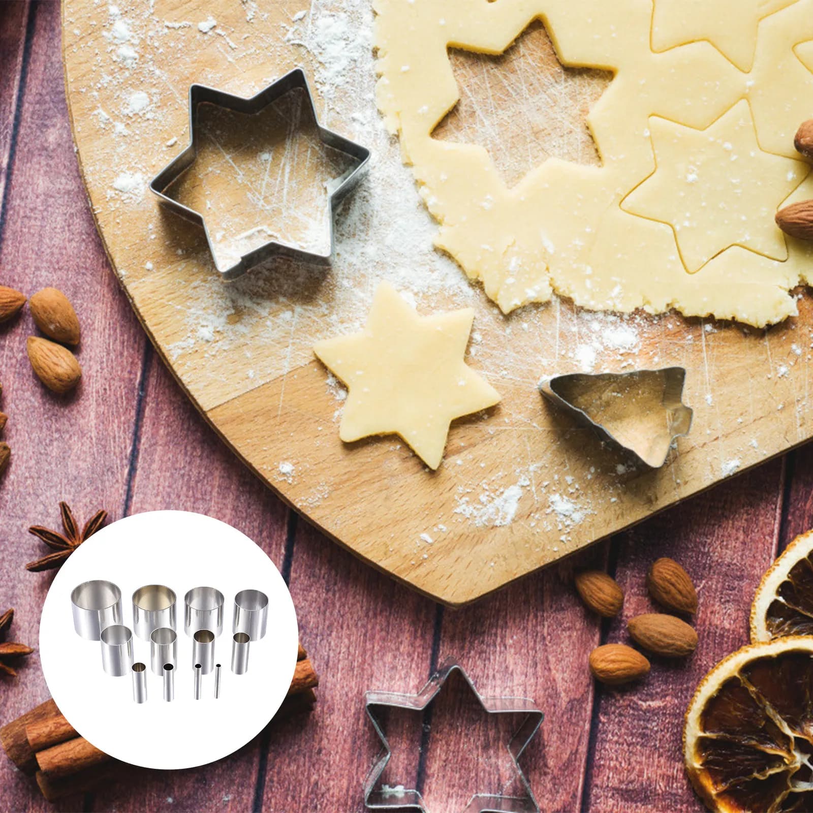 12Pcs Clay Circle Cutters Stainless Steel Round Mold Set DIY Cookie Biscuit Cutter Polymer Clay Tools Polymer Cutters