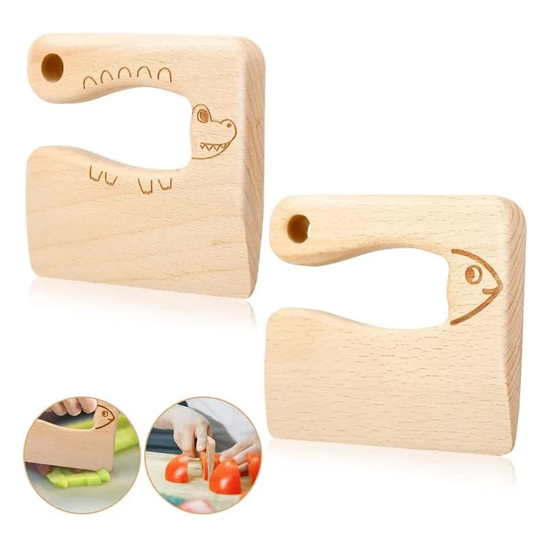 Wooden knife Children Kitchen toys Safe knives Fruit cutting Verdura Chopper Cooking toys Educational tools Montessori for children