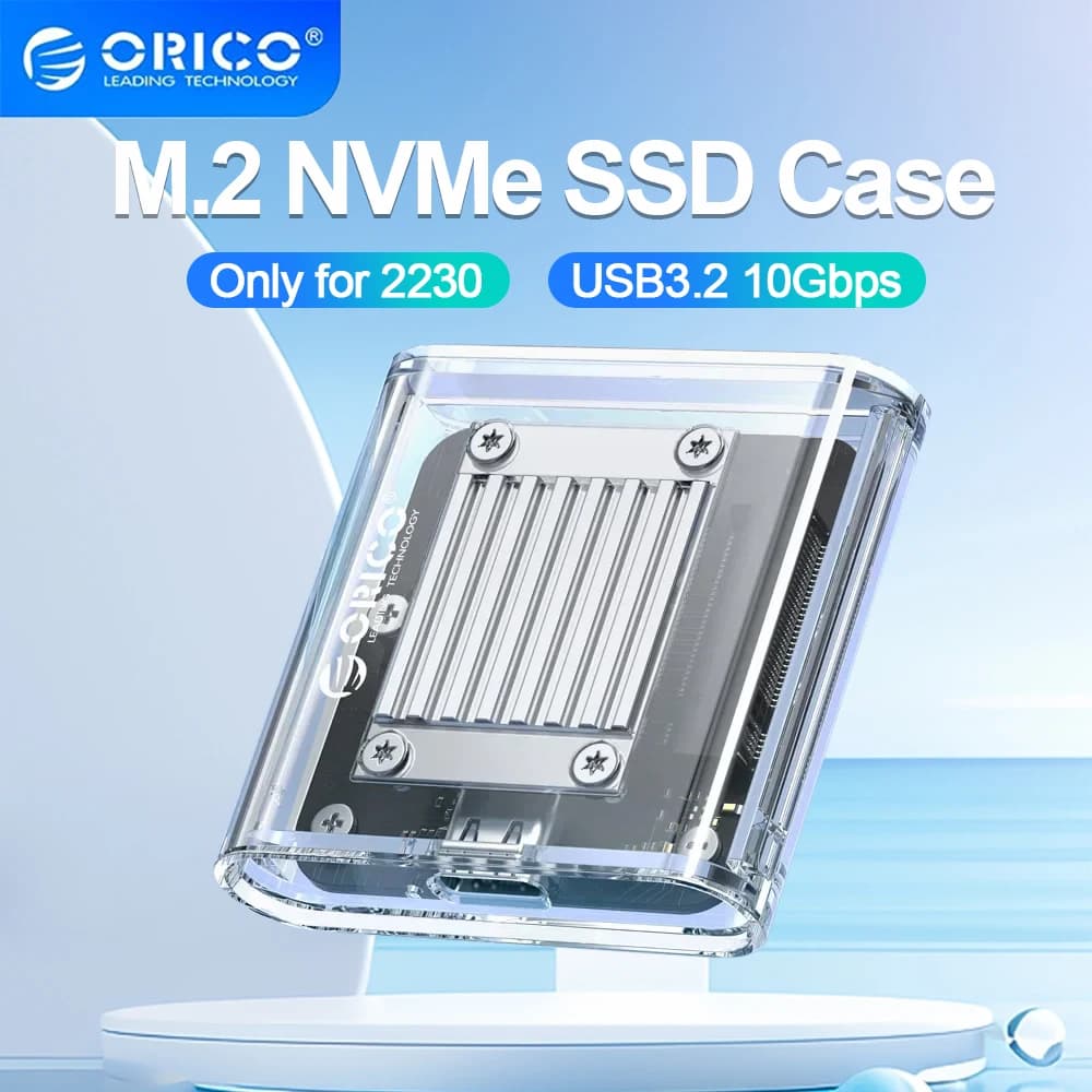 Custodia SSD ORICO M.2 custodia SSD NVME Tool Free 10Gbps M.2 a USB tipo C supporto adattatore esterno trasparente SSD 2230 PCIe