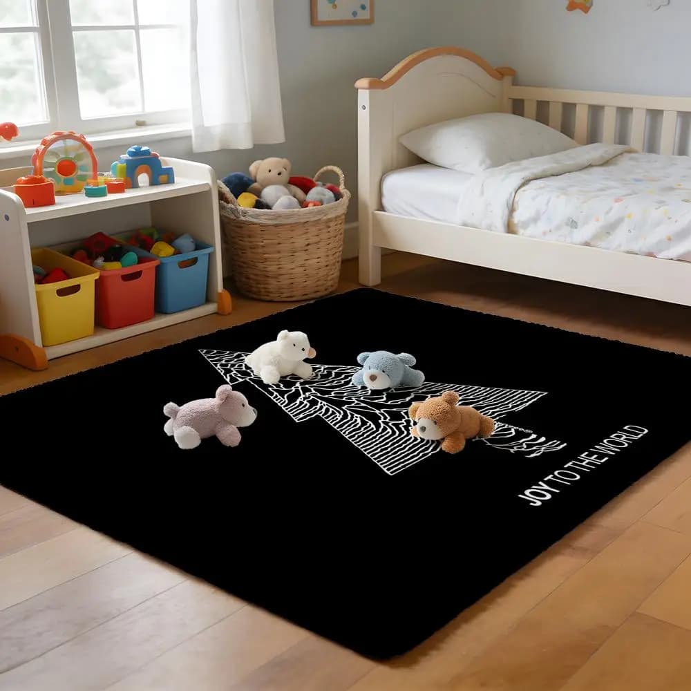 Soft flannel mat, non-slip and absorbent carpet for bathroom, bedroom, home decoration J-Joy DivisionS Rock band