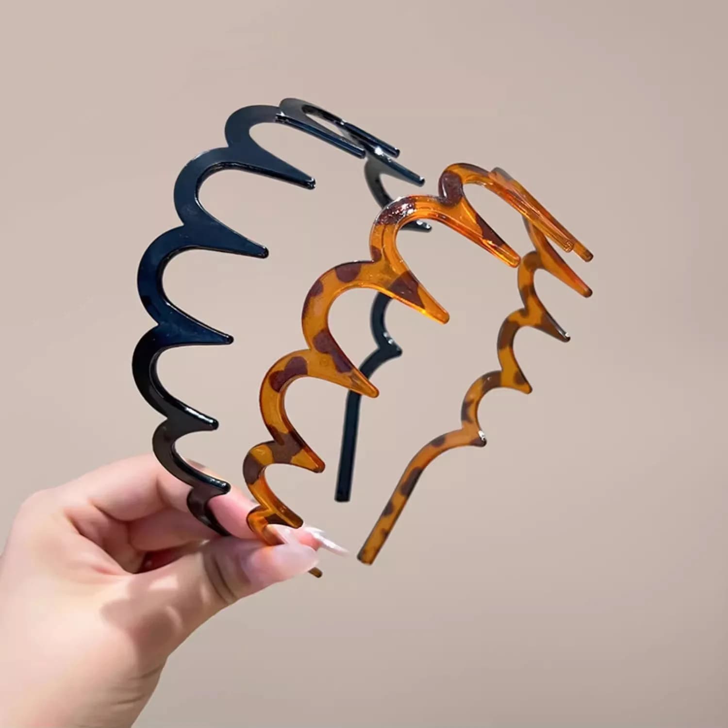 2 pezzi fasce per capelli moda onda per donna fasce per capelli antiscivolo dentate tinta unita ragazza lavaggio viso fasce per capelli sportive accessori per capelli