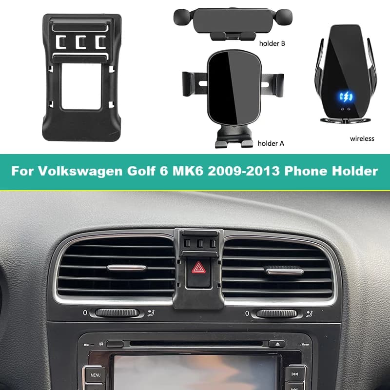 Dedicated Car Mobile Phone Holder For Volkswagen VW Golf 6 MK6 2009-2013 Air Vent Fixed Bracket Base Wireless Charging Stand