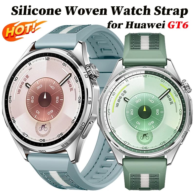 Cinturino per orologio intrecciato in nylon siliconico universale da 22 mm per Huawei Watch GT6 Bracciale intelligente da 46 mm per accessori per braccialetti Huawei GT6