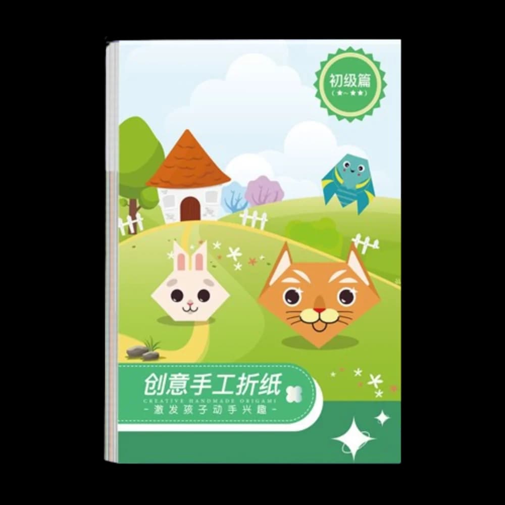 Paper Handmade Colored Paper Set Montessori Folding Animal Handmade Origami Cartoon Art Learning Diy Paper-cut Book