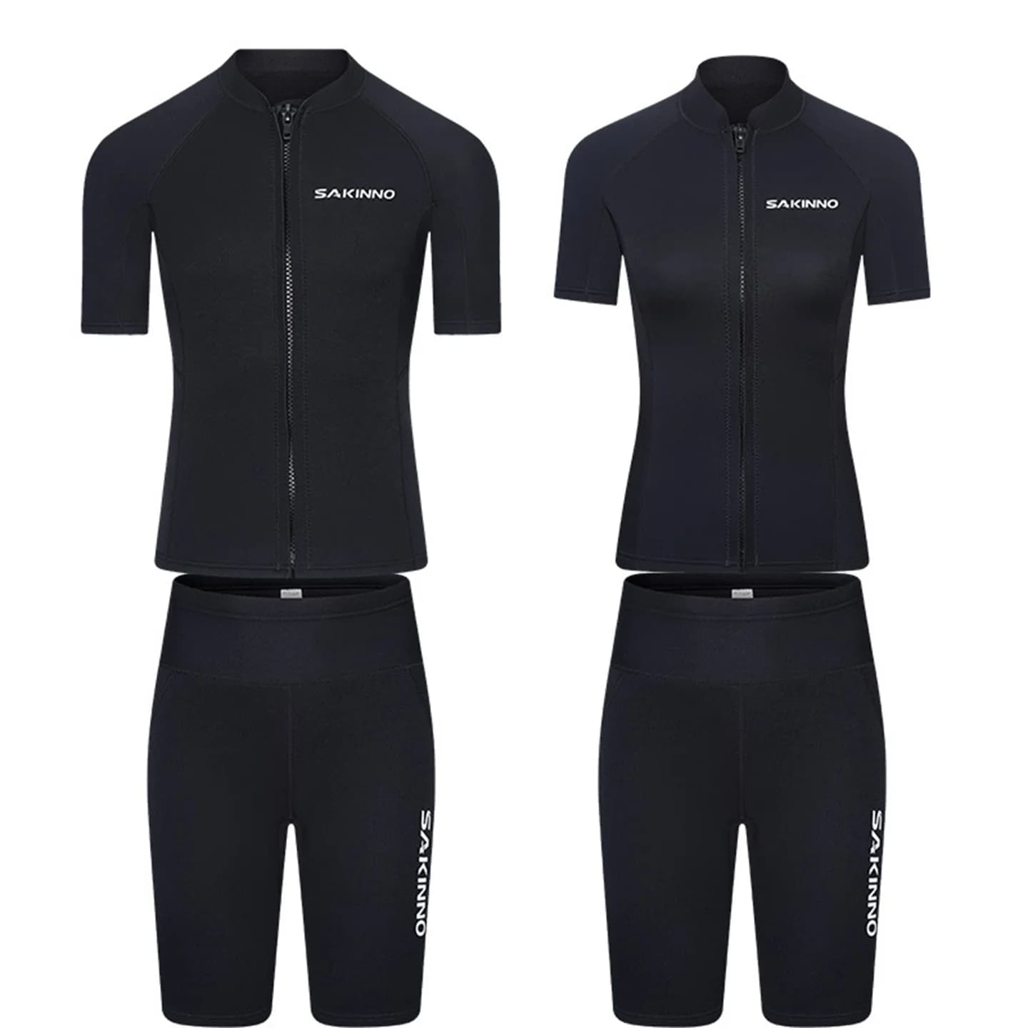 Men woman 2MM separate muta in Neoprene with front zipper jacket and short sleeves short Snorkeling surf summer swimsuit