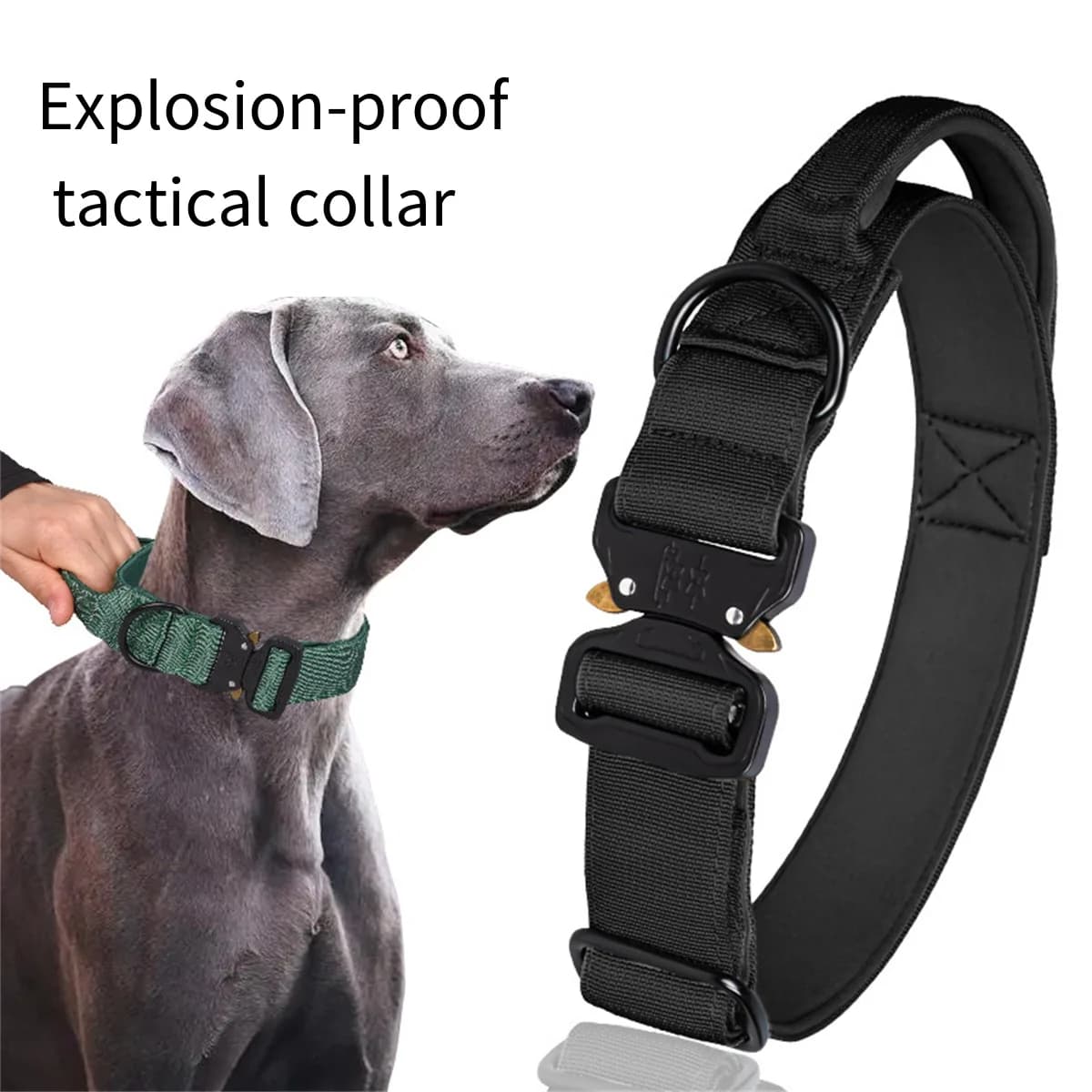 1pc Durable Tactical Dog Collar Leash Set Military Heavy Duty for Medium Large Dogs Training Walking Accessories
