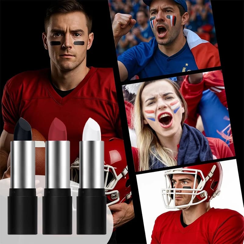 3pcs Oil Face Paint Stick Set, Tube Body Face Paint for Sports Fans, Football Matches Cosplay Carnival & National Flag Makeup