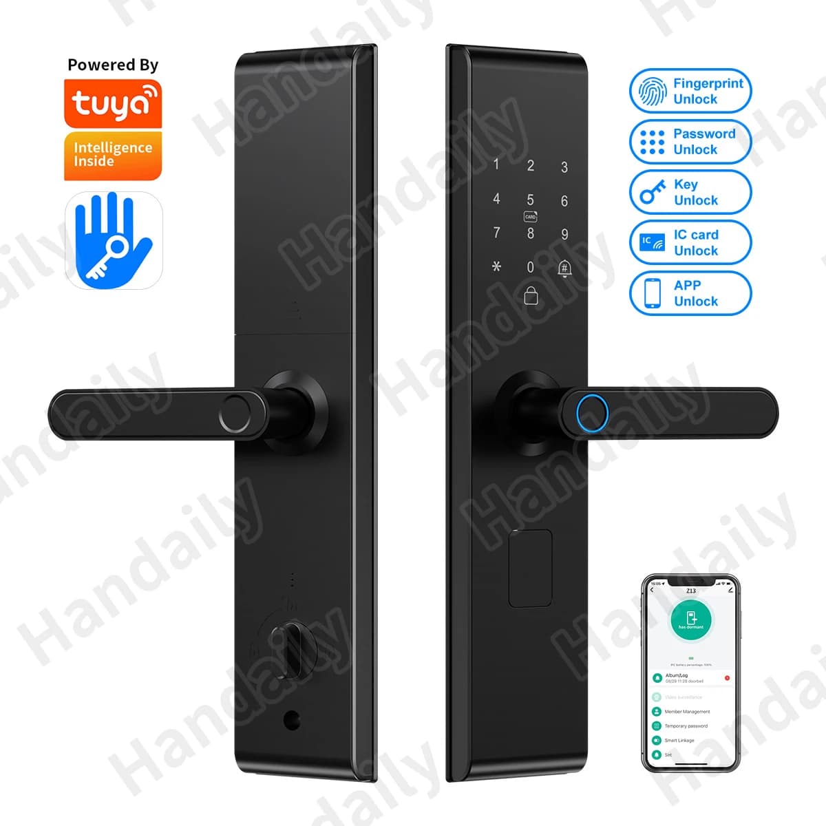 Tuya Wifi Serratura intelligente Chiave per impronte digitali Scheda password Tuya Smart Home Smart Lock per appartamento Hotel