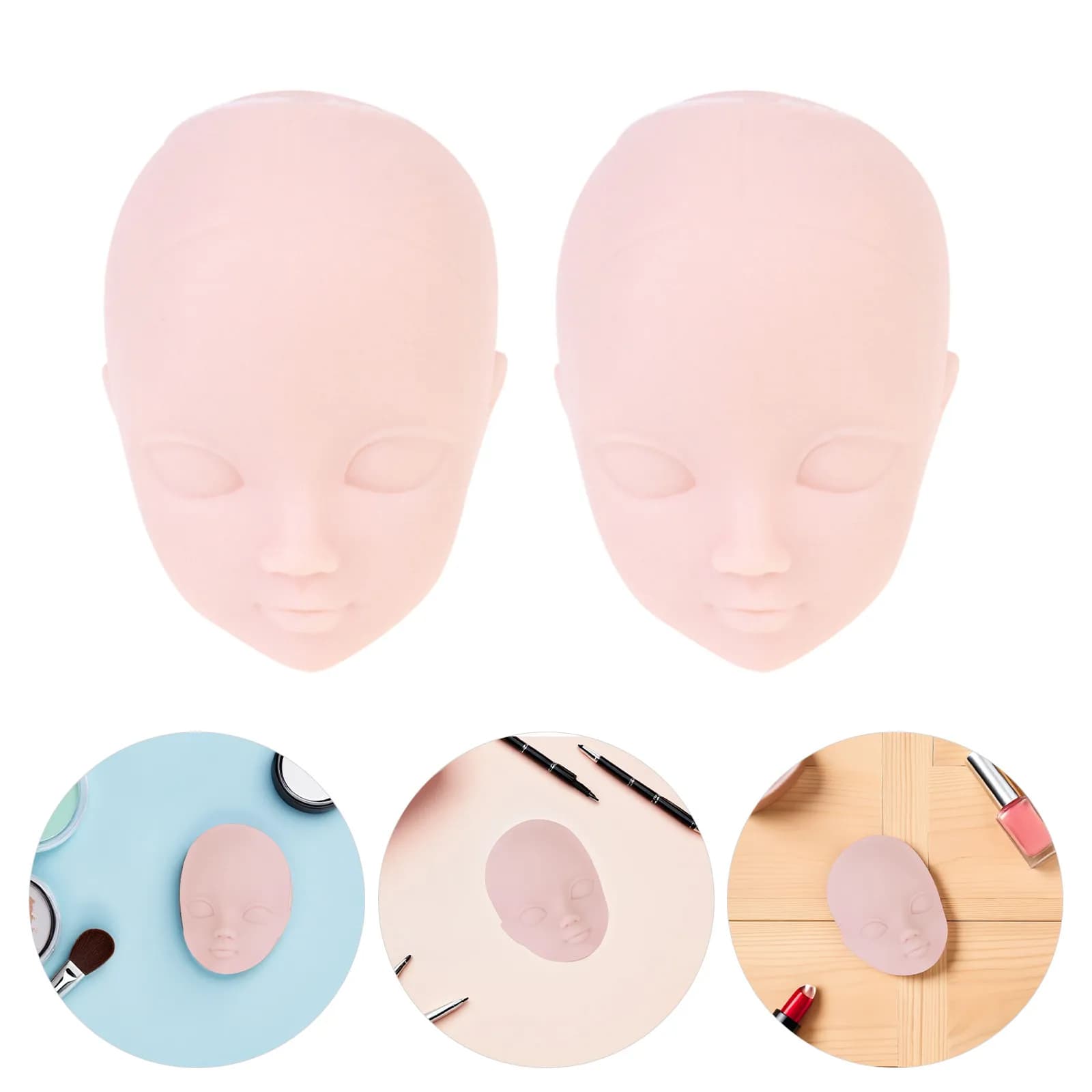 20 Pezzi Mini Teste in Plastica per Artigianato Fai-da-te, Pratica Trucco, Accessori di Ricambio e Riparazione