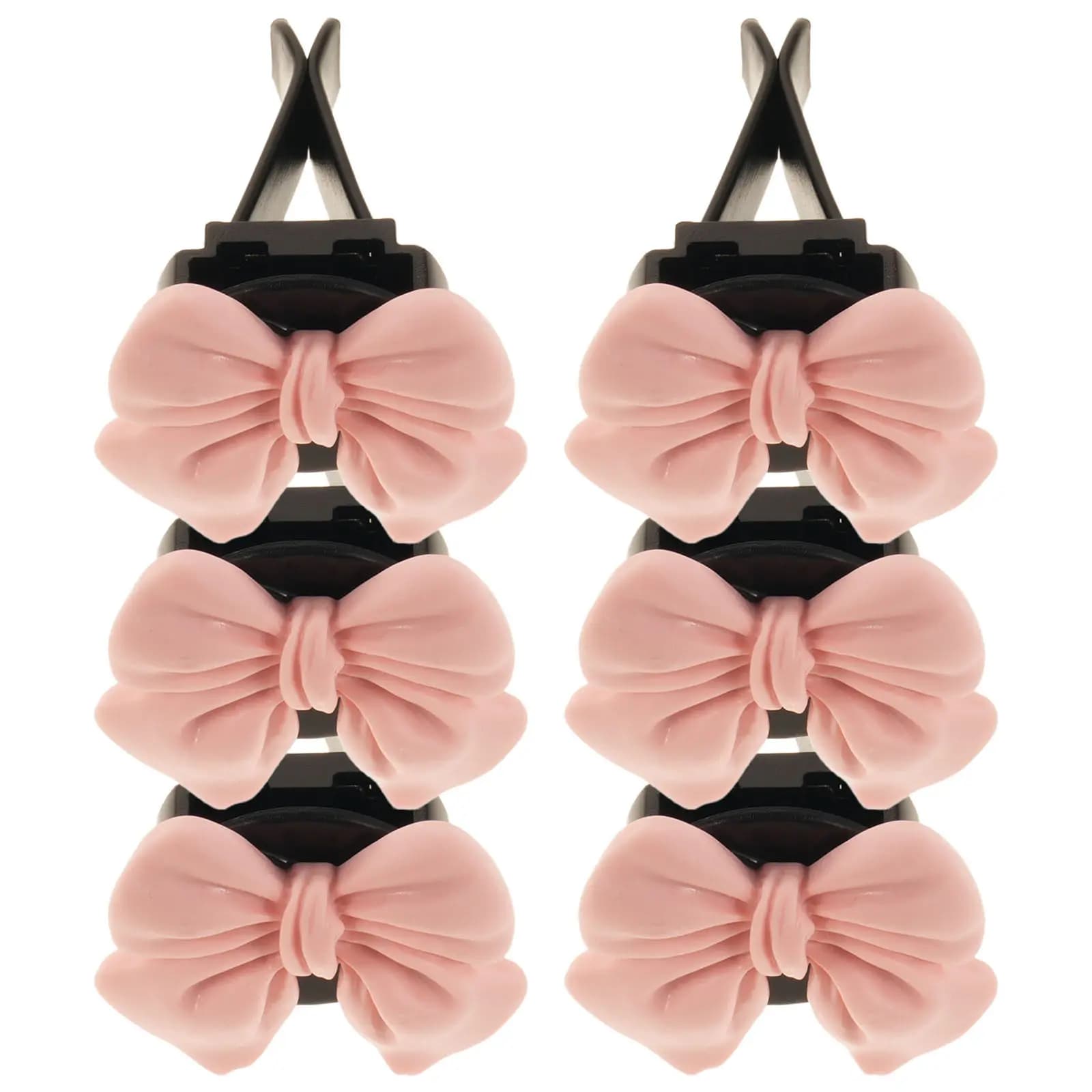 6 Pezzi Clip Diffusore di Aromi per Auto a Forma di Fiocco, Clip Universale per Bocchetta di Ventilazione Auto, Porta Deodorante per Uscita Aria, Decorazione Carina per Cruscotto, Rosa
