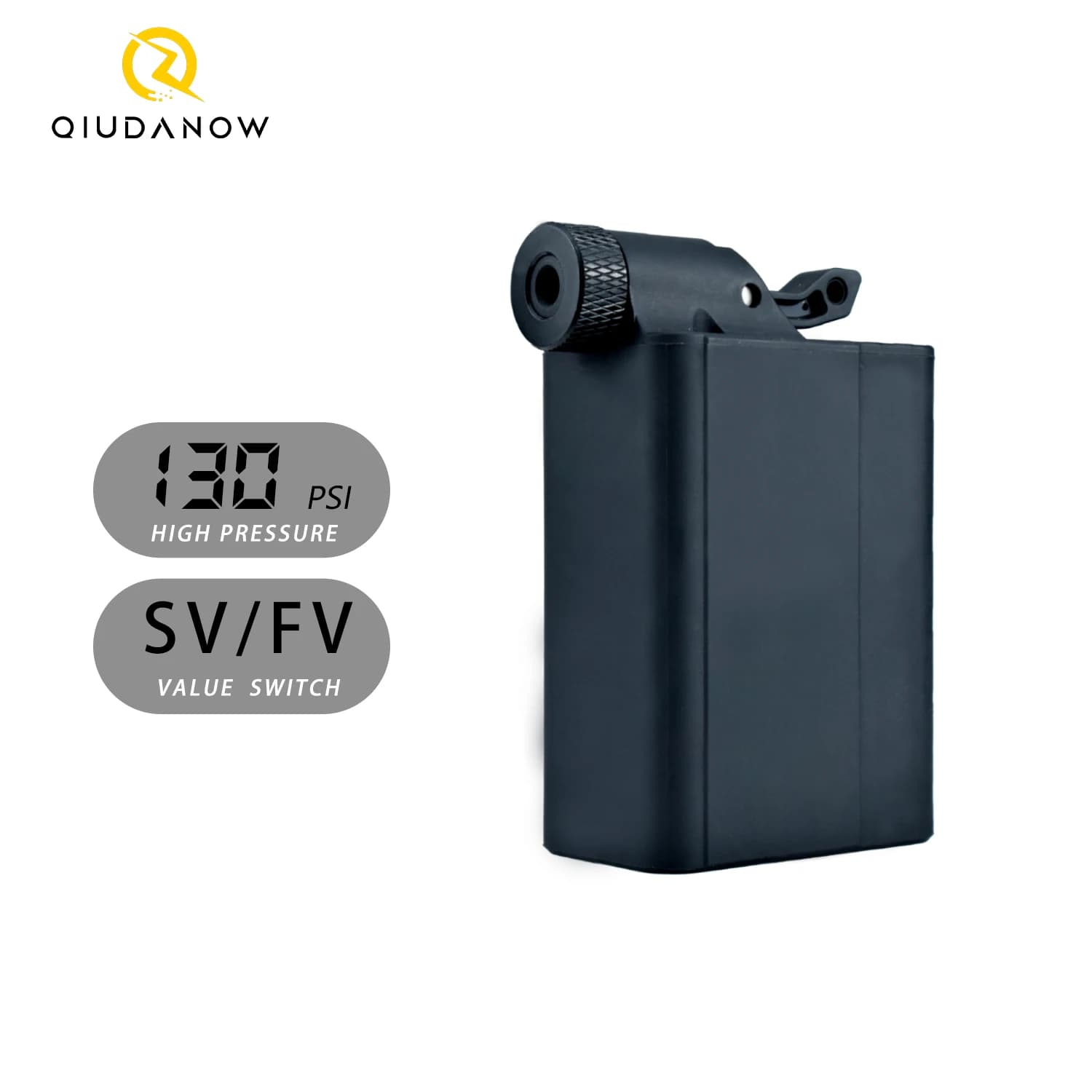 QIUDANOW Mini pompa d'aria per bici elettrica portatile con valvola Presta/Schrader per gonfiaggio di pneumatici per bici da strada, moto, mountain bike