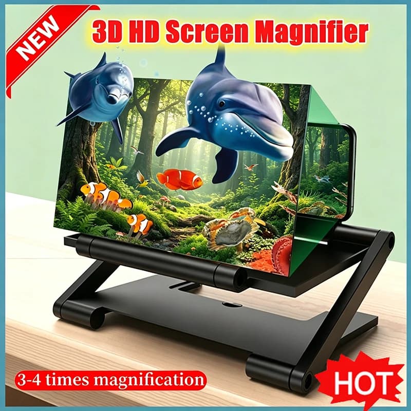 NEW 3D Screen Amplifier Mobile Phone Screen Video Magnifier HD Expander Projector Smart phone Display Magnifying Bracket 2026
