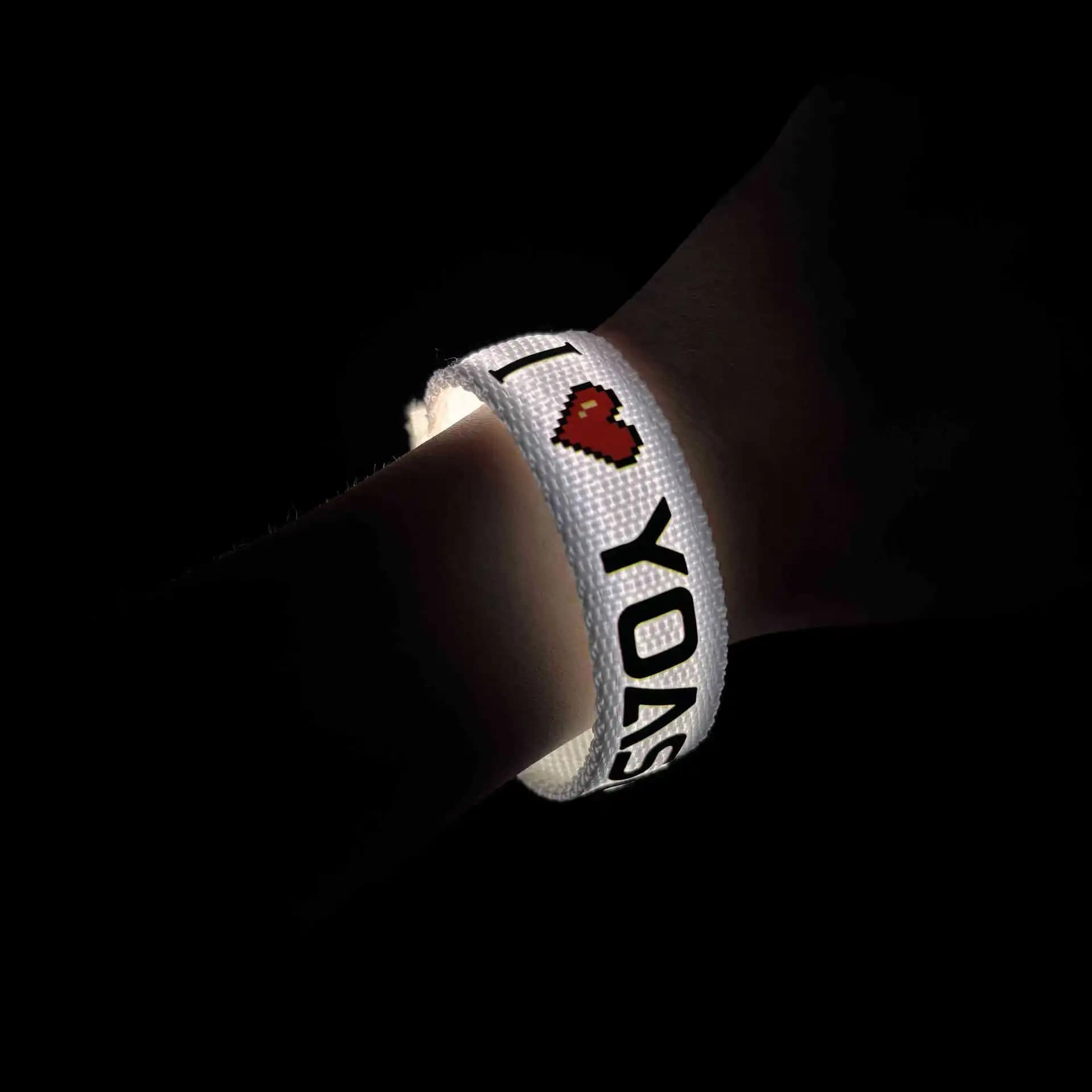 White Led Bracelet Customized Concert Party Bar Bracelet Personalized Velcro Luminous Sports Wrist Strap Party 100/1000pcs/Lot