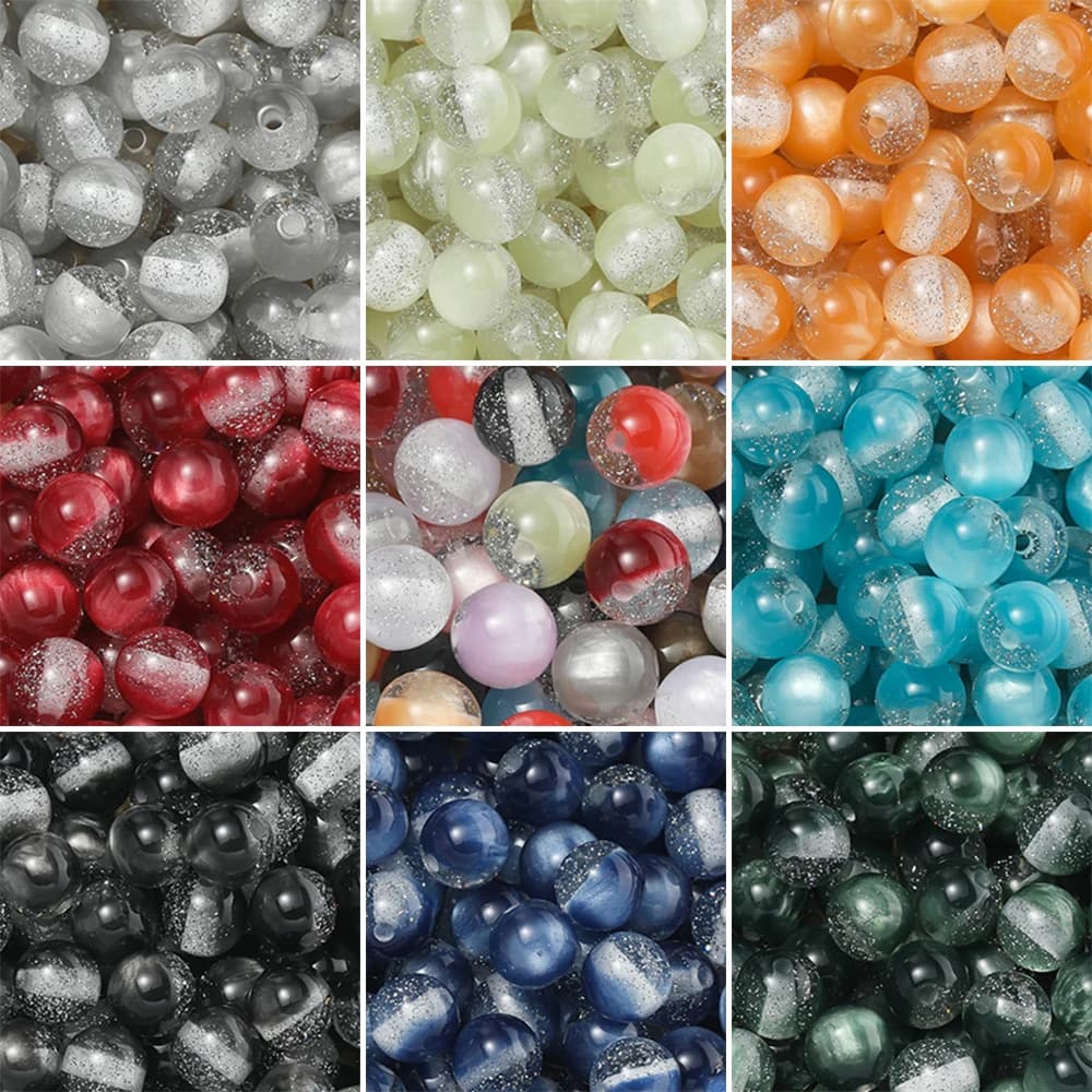 10 Pz/lotto 8-12mm Resina Occhio di Gatto Perline Starlight Branello Del Distanziatore per il Braccialetto FAI DA TE Collana Creazione di Gioielli Forniture Accessori