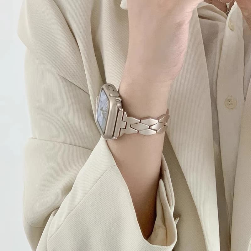 Women Starlight Bracelet For Apple Watch Ultra2 49mm 44 40 46 42 41 45 38mm Stainless Steel Strap for iWatch 10 9 8 7 SE 6 5 4 3