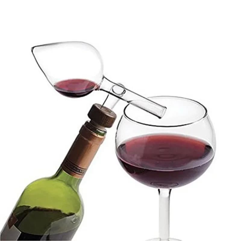 Aeratore per vino rosso trasparente a forma di palla/persica, versatore portatile per bottiglie di vino rosso e dispositivo di decantazione rapida in vetro