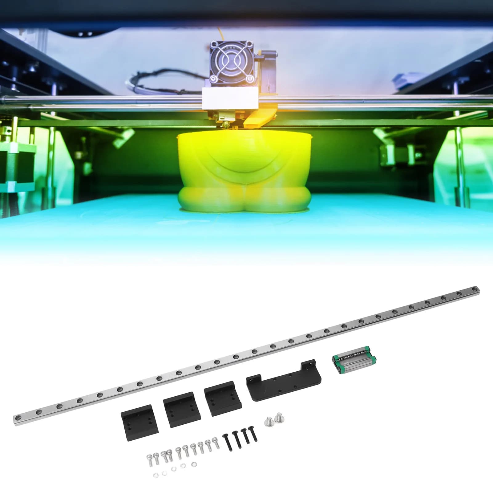 Kit guida guida lineare per stampante 3D in acciaio cr ad alto tenore di carbonio con assi X per Nettuno 3 Max 4 Max