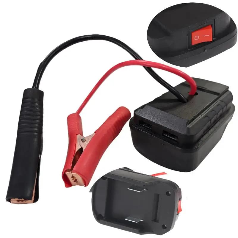 Avviatore di Emergenza per Auto con Illuminazione, Booster per Batterie da 21V, Adattatore di Avviamento con/senza Doppia USB