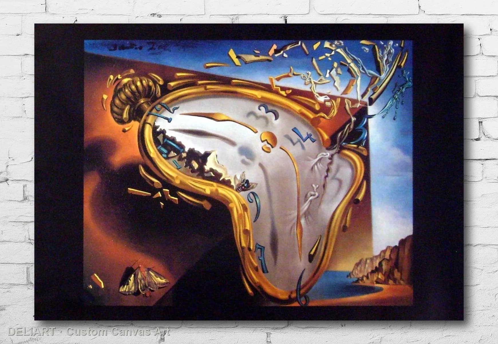 DALI - PREMIERE EXPLOSION ART Stampa su Tela Poster Orologio Personalizzabile Decorazione per Stanza Arredamento Casa Parete
