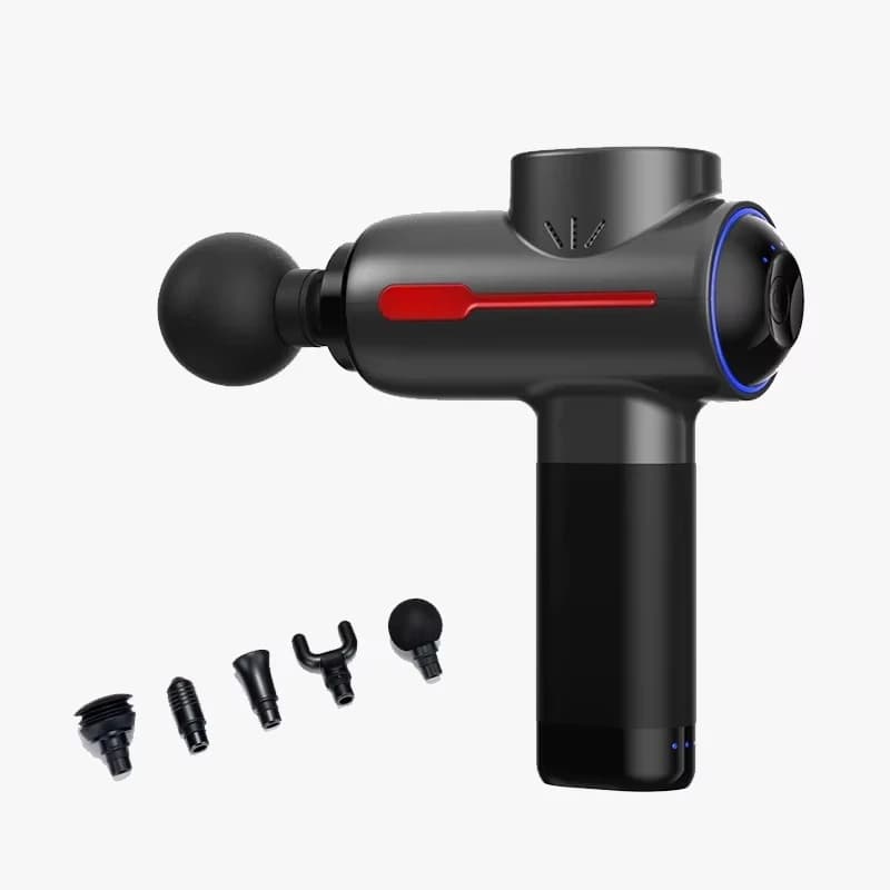 Portable Muscle Heated Percussion Vibration Fascia 4 Head Deep Tissue Pocket Body Brushless Motor Massage Gun for Athletes
