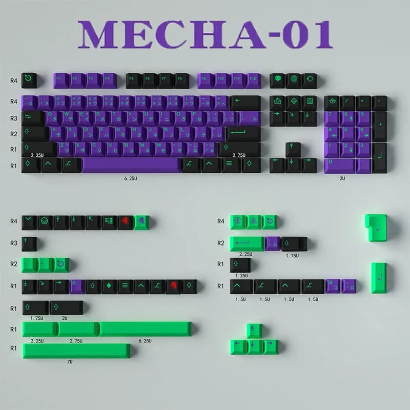152 tasti GMK Clones Mecha-01 EVA Copritasti Cherry Profilo Dye sub Tastiera meccanica Keycap per MX Switch 61/64/68/87/96/104
