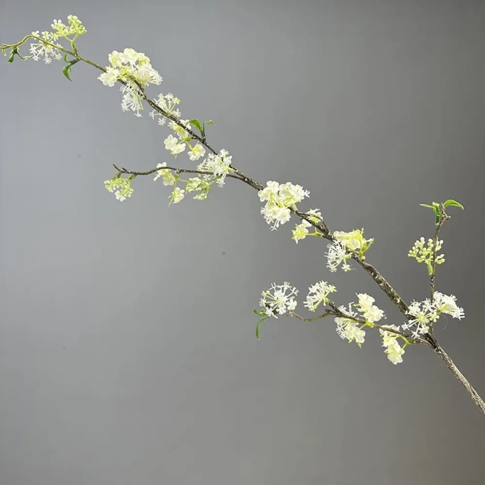 100cm Artificial Flowers Branch Decorative Faux Artificial Green Plant Silk Flowers Long Stem Fake Tree Branch