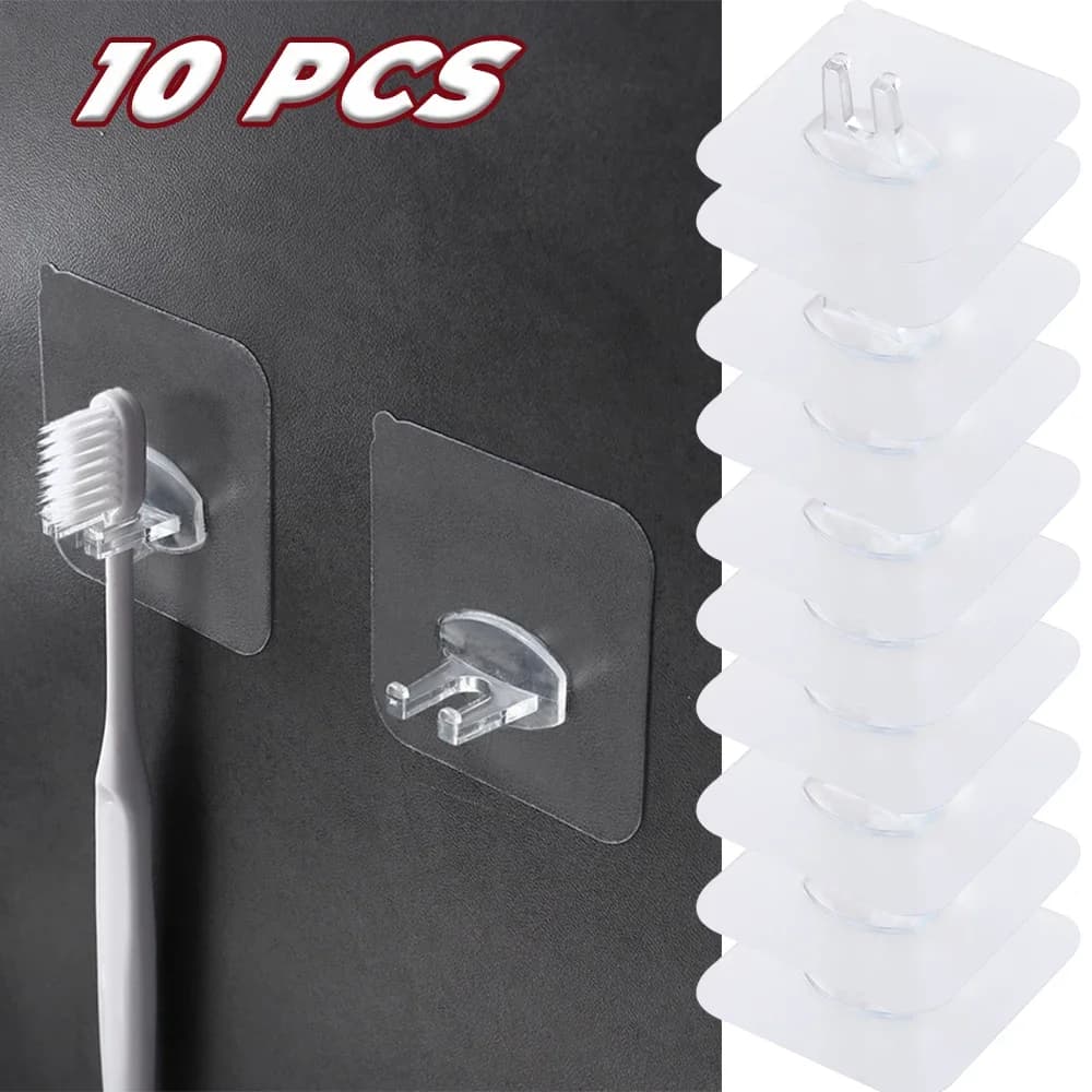 10 pezzi porta spazzolino rimovibile supporto da viaggio trasparente organizer per rasoio da toilette portaoggetti per spazzolino da denti gadget da bagno