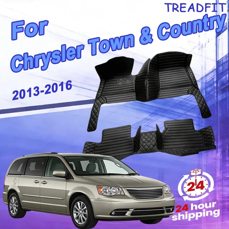 Tappetino per auto impermeabile di lusso per Chrysler Town & Country 7 posti 2013 ~ 2016 Tappetino di protezione Carro Tappetino per bagagliaio posteriore Tappetini per auto