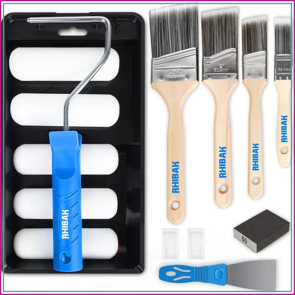 Complete Kit for Painting with Rollers, Brushes and Rubber Rollers for Professional Results
