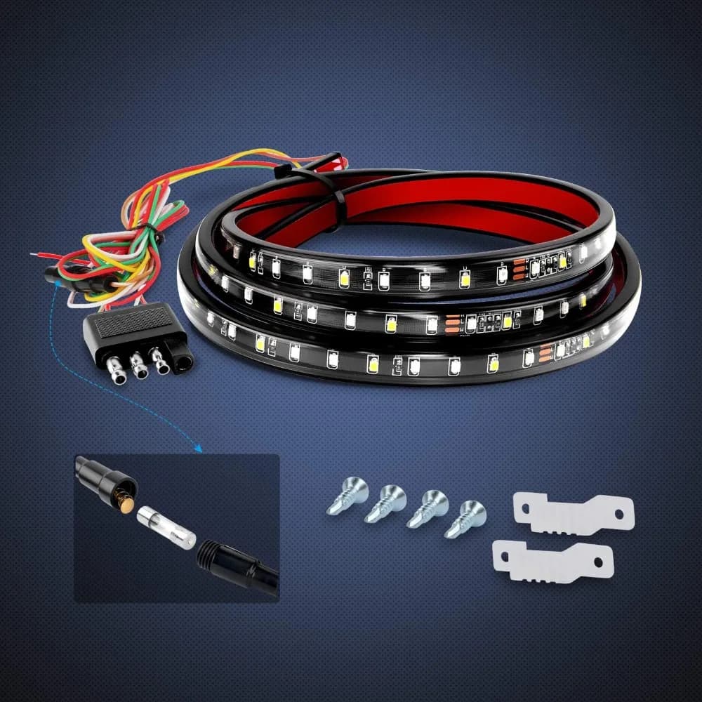 Nilight 48”/49” LED Tailgate Light Strip 90 LED Red/White for Running Light Brake / Turn Signal / Reverse Light for Wide Pickups