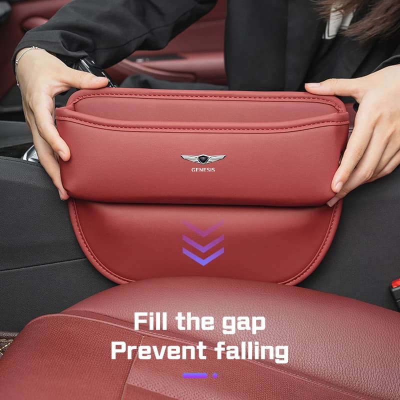 Car Seat Gap Organizer Center Console Side Storage Box for Genesis G80 GV70 GV80 GV60 G70 Essentia Neolun G90 GV90 X Accessories