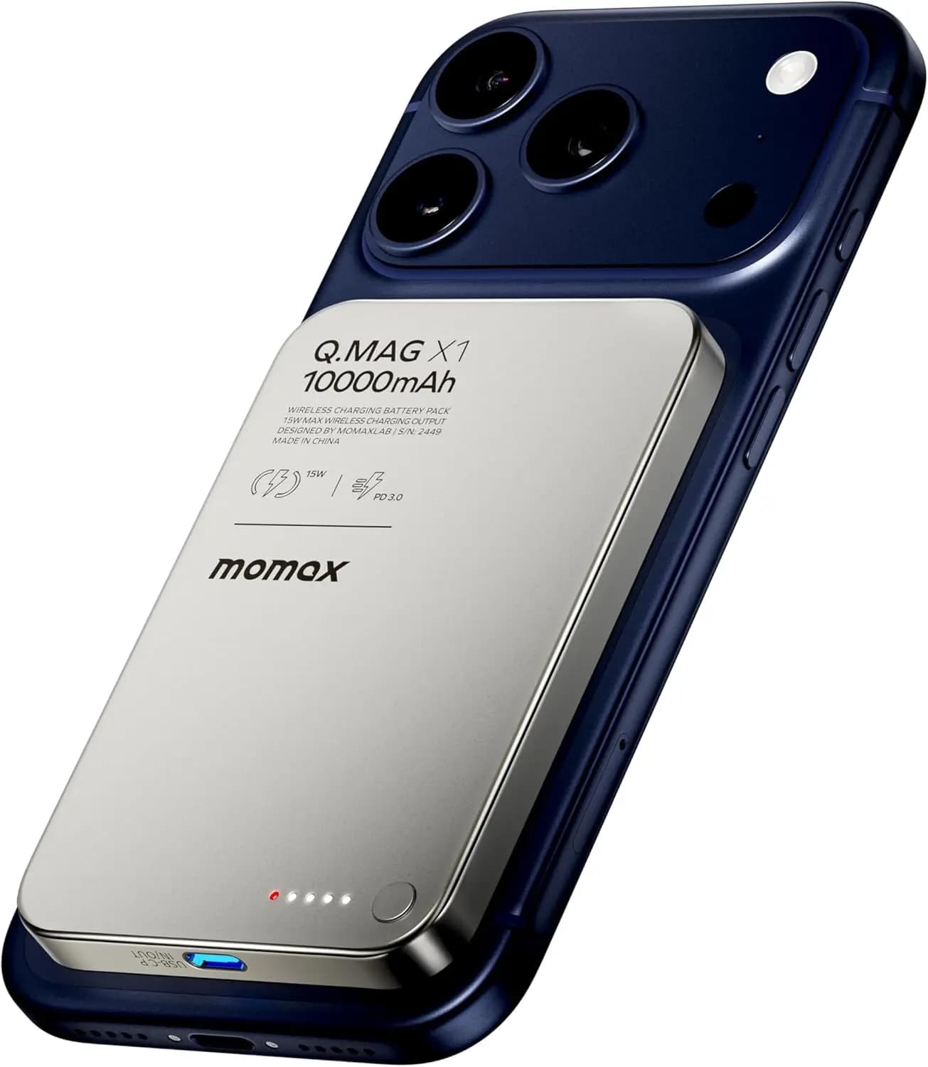 Power Bank Magnetico da 10000mAh, Ricarica Wireless 15W e Ricarica Rapida PD 20W, Ultra-Sottile 0,5 Pollici, Compatibile con iPhone 12-17