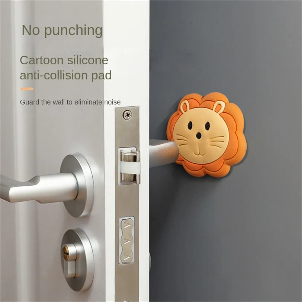 Adesivo Porta Maniglia Fermaporta Carta da parati da parete Pad Cartoon Protezione per la casa Fermaporta in silicone Anti-collisione Muto Auto Anti-shock