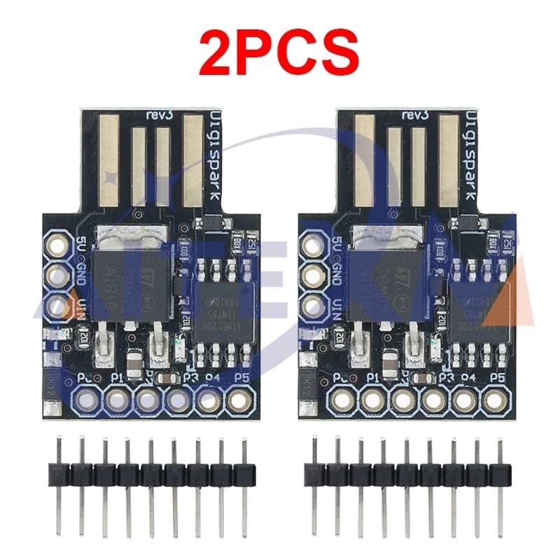 2PCS TINY85/ATTINY85 Digispark Kickstarter Scheda di Sviluppo ATTINY85 Modulo Per Arduino IIC I2C USB Nero YANXD